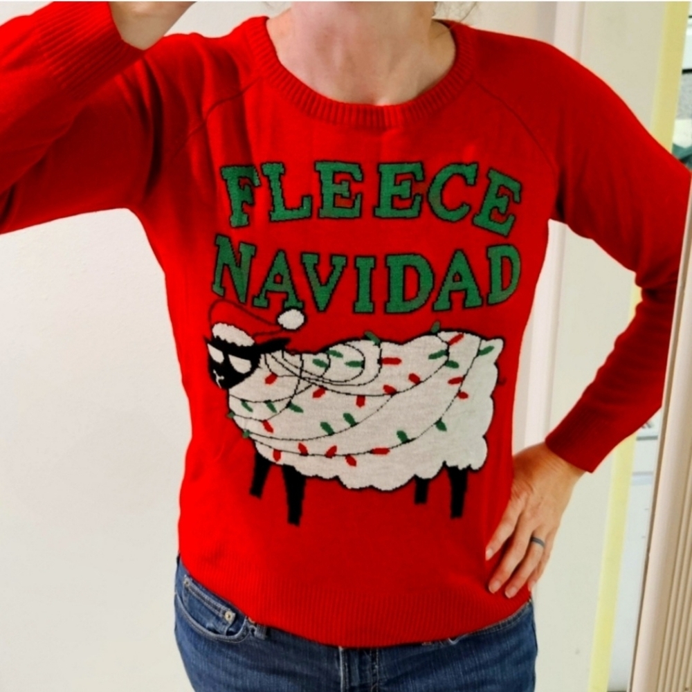 Fleece Navidad Christmas Sweater Sz Medium